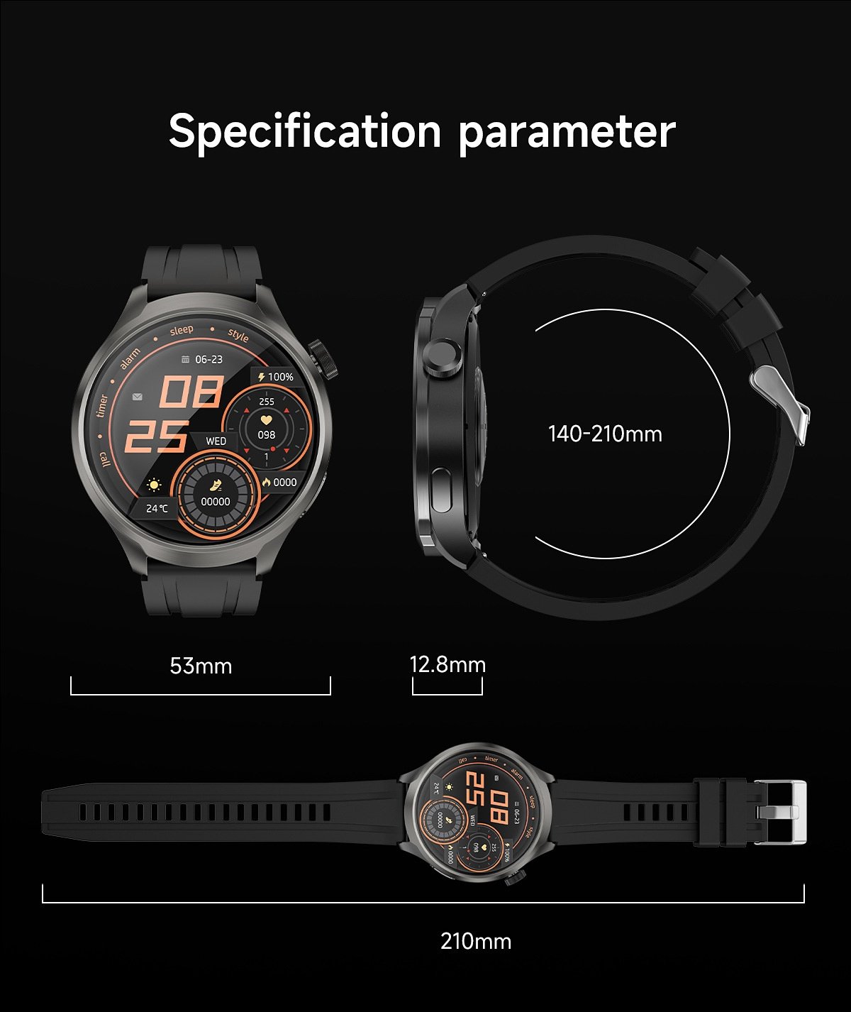 1.85" Round HD Smart Watch with Bluetooth Calling & AI Voice Assistant
