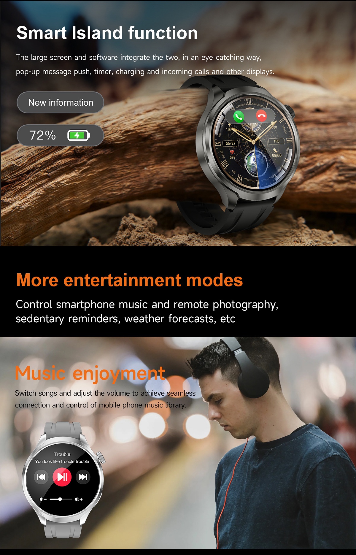 1.85" Round HD Smart Watch with Bluetooth Calling & AI Voice Assistant