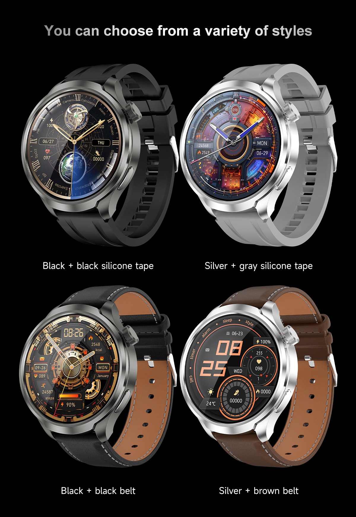 1.85" Round HD Smart Watch with Bluetooth Calling & AI Voice Assistant