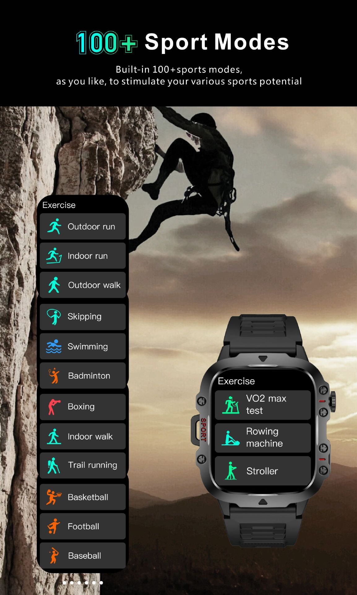 QX11 Rugged Smart Watch with Square Display, GPS & Bluetooth Calling