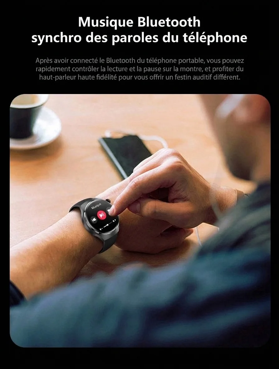 GT4 PRO Smartwatch mit rundem HD-Display, GPS, NFC und Bluetooth-Anruffunktion