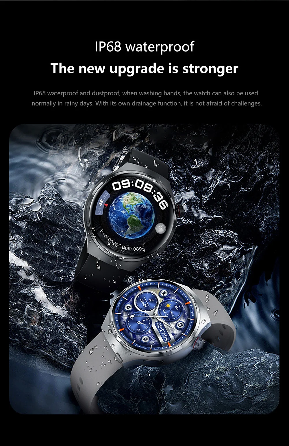 GT4 PRO Smartwatch mit rundem HD-Display, GPS, NFC und Bluetooth-Anruffunktion
