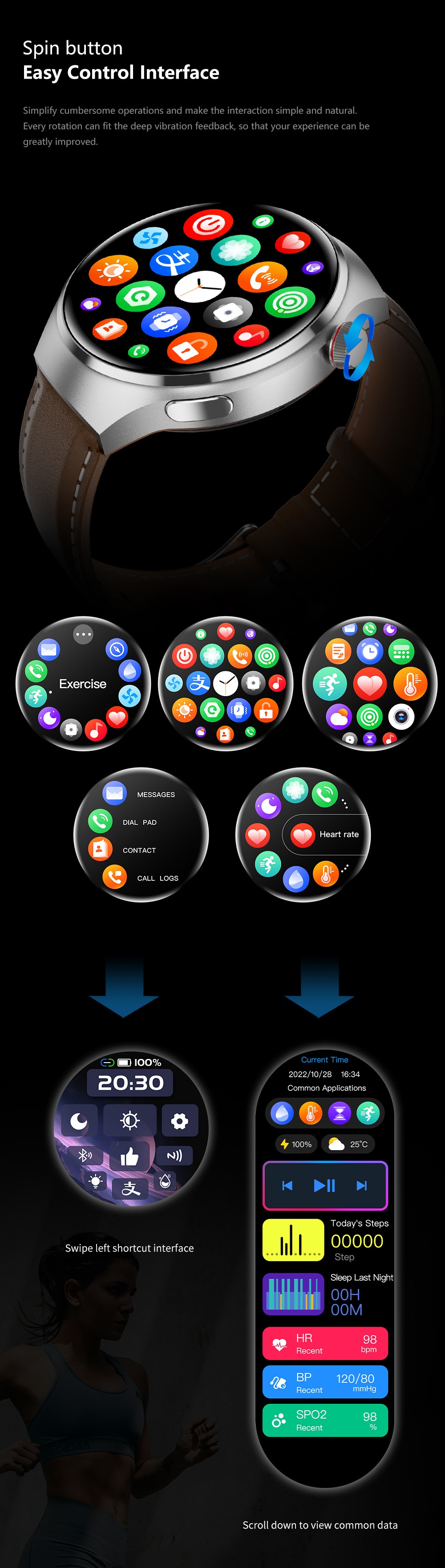 GT4 PRO Smartwatch mit rundem HD-Display, GPS, NFC und Bluetooth-Anruffunktion