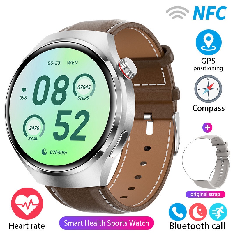 GT4 PRO Smartwatch mit rundem HD-Display, GPS, NFC und Bluetooth-Anruffunktion