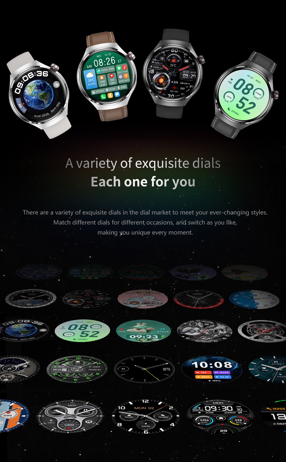 GT4 PRO Smartwatch mit rundem HD-Display, GPS, NFC und Bluetooth-Anruffunktion