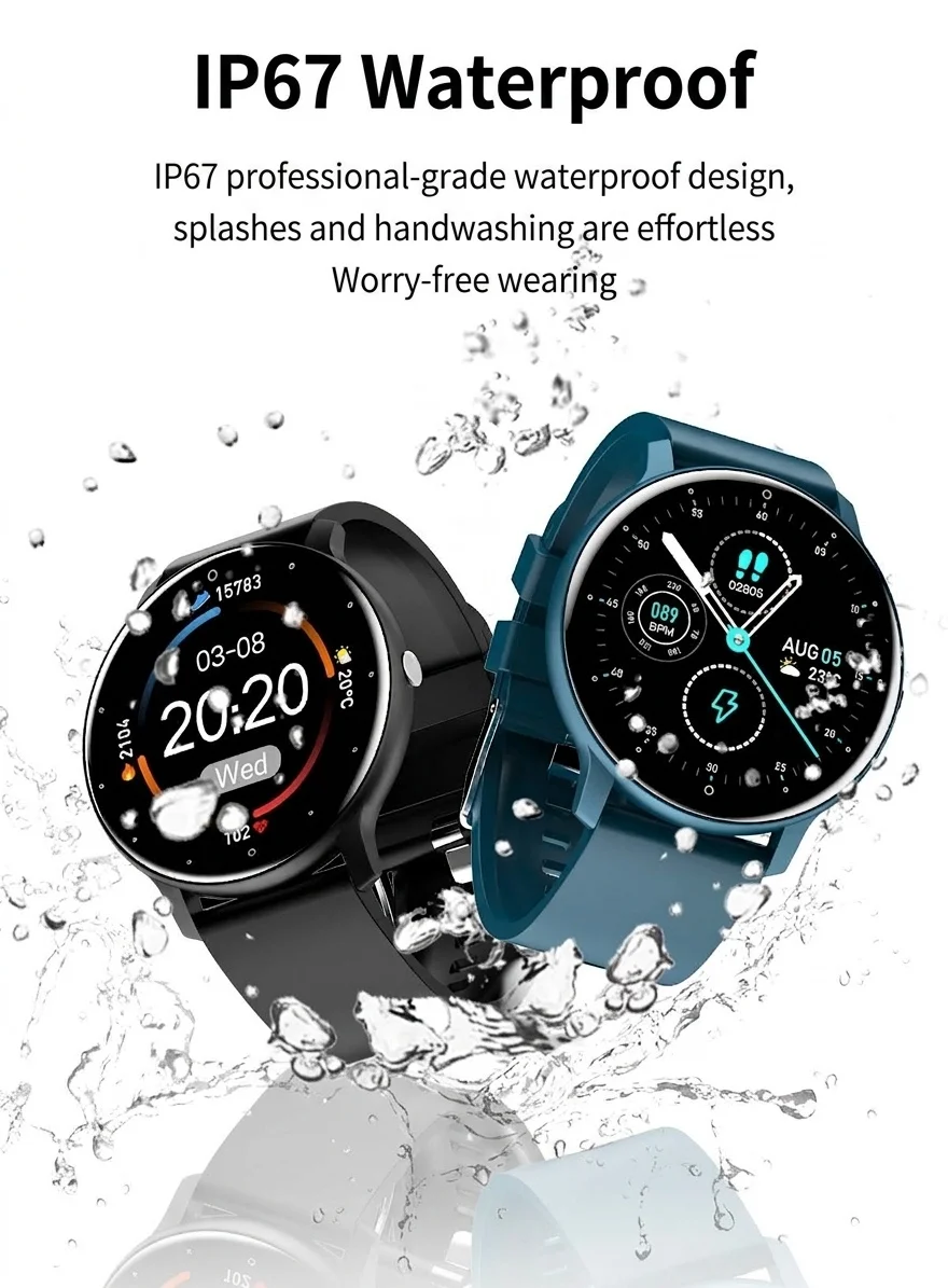 ZL02D Smart Watch with Round Display, Sleep & Health Fitness Tracker