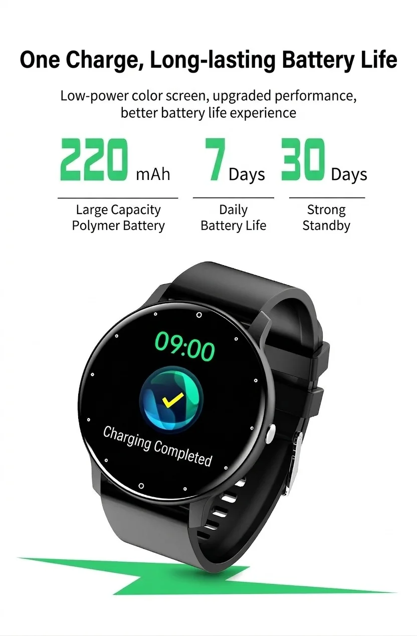 ZL02D Smart Watch with Round Display, Sleep & Health Fitness Tracker