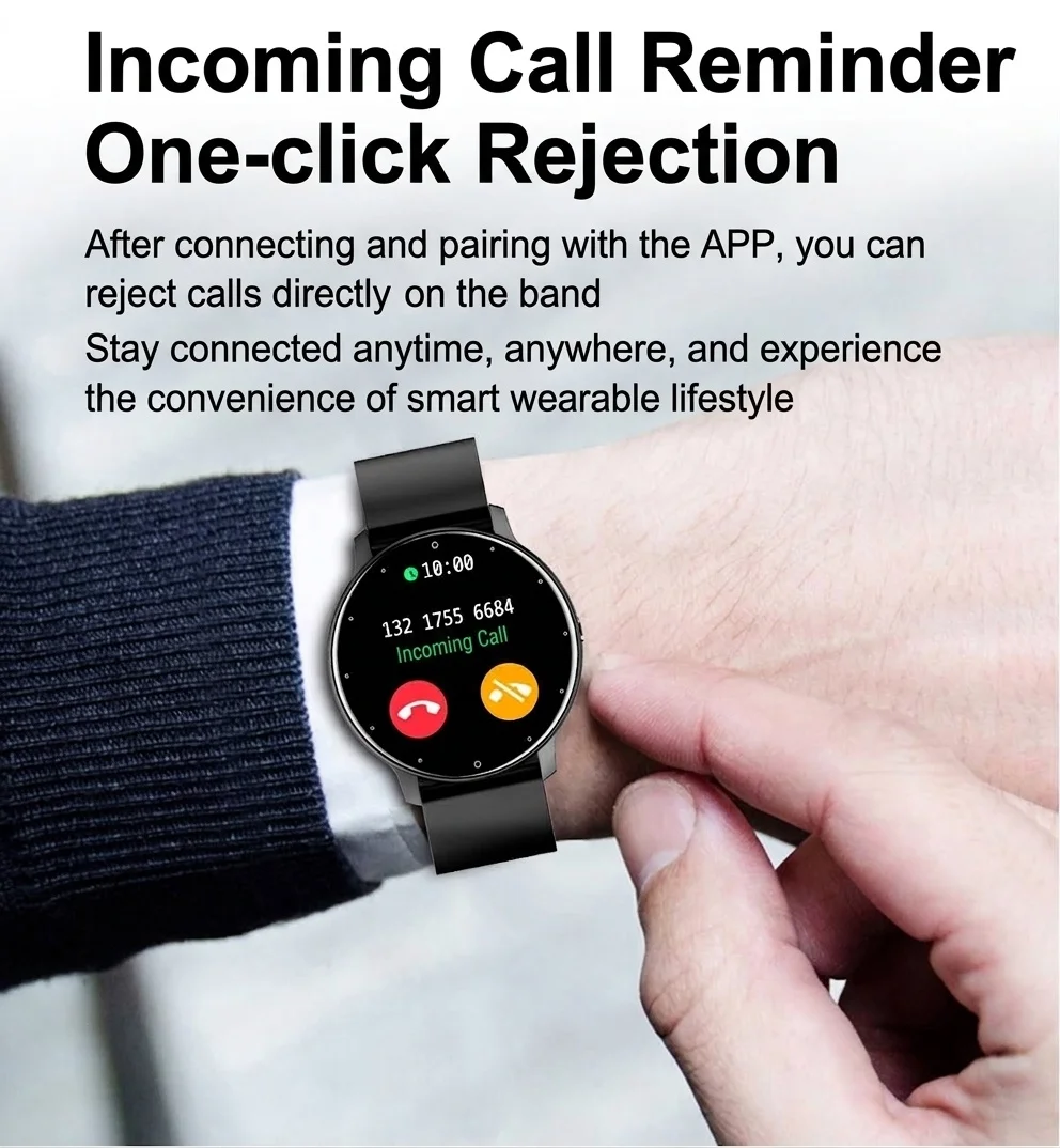 ZL02D Smart Watch with Round Display, Sleep & Health Fitness Tracker