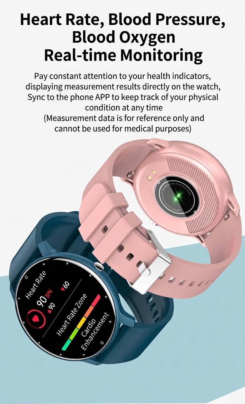 ZL02D Smart Watch with Round Display, Sleep & Health Fitness Tracker
