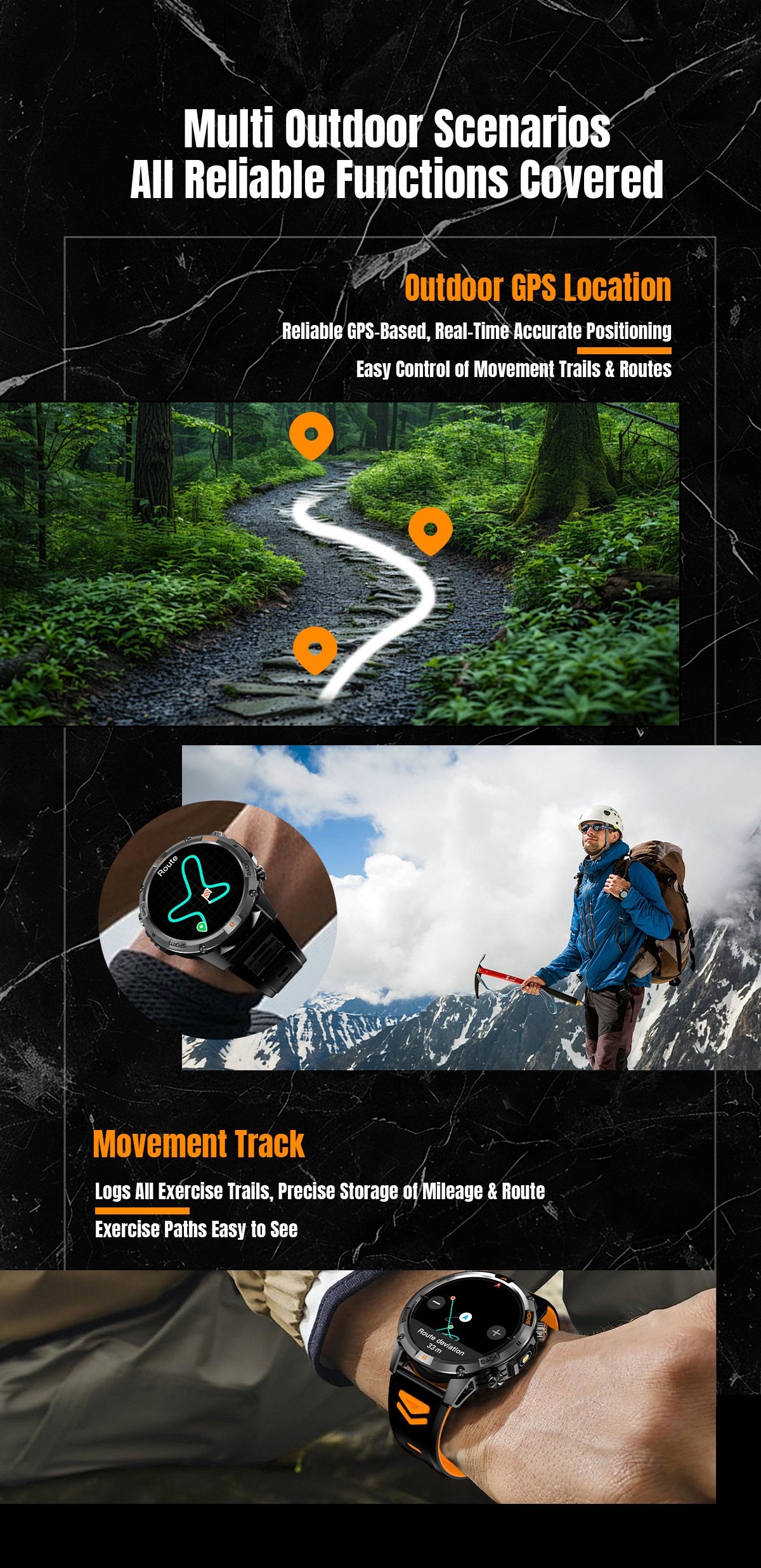 T-REX 3 PRO GPS-Smartwatch mit 1,46"-AMOLED-Display und Bluetooth-Anruffunktion
