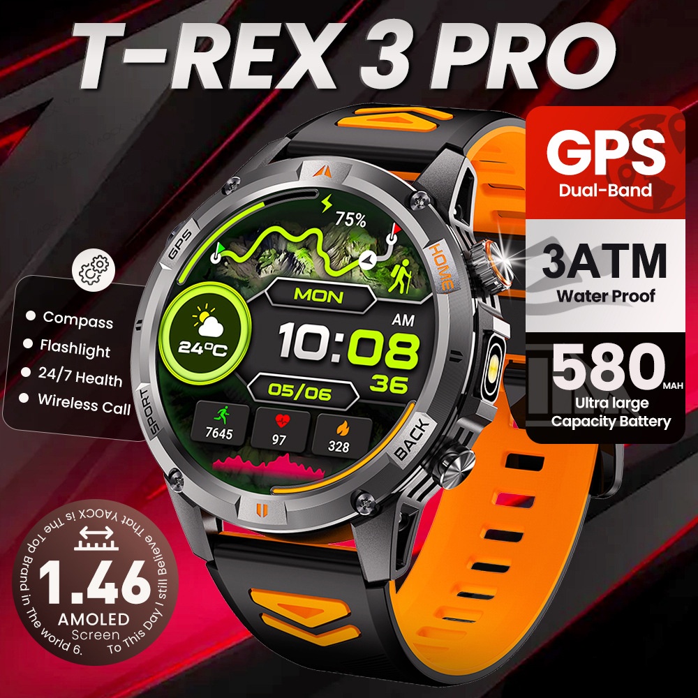 T-REX 3 PRO GPS-Smartwatch mit 1,46"-AMOLED-Display und Bluetooth-Anruffunktion