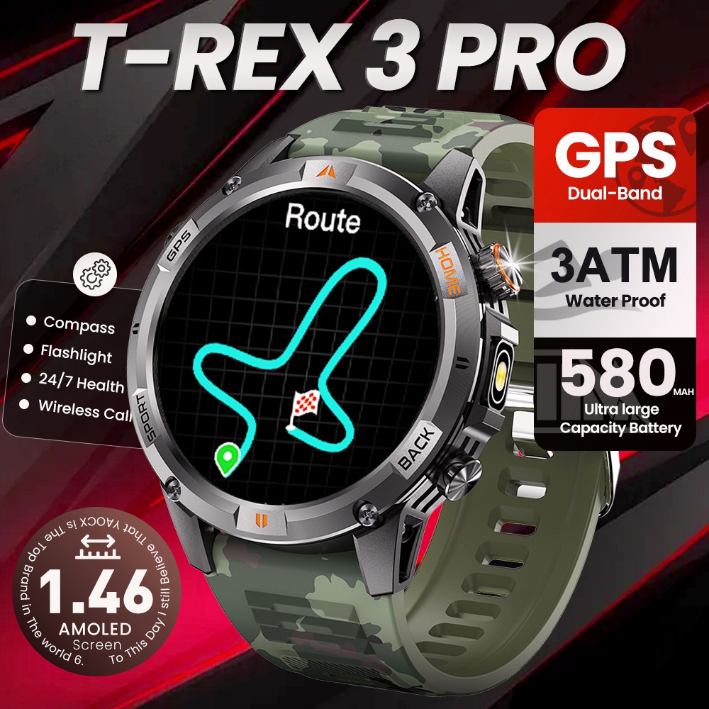 T-REX 3 PRO GPS-Smartwatch mit 1,46"-AMOLED-Display und Bluetooth-Anruffunktion