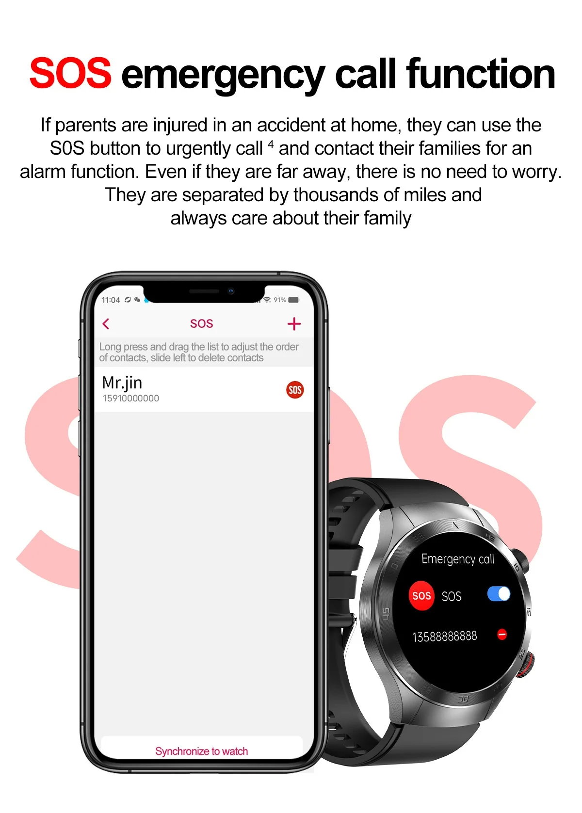 E800 Smart Watch with AMOLED Screen, ECG, Laser Therapy & Bluetooth Calling