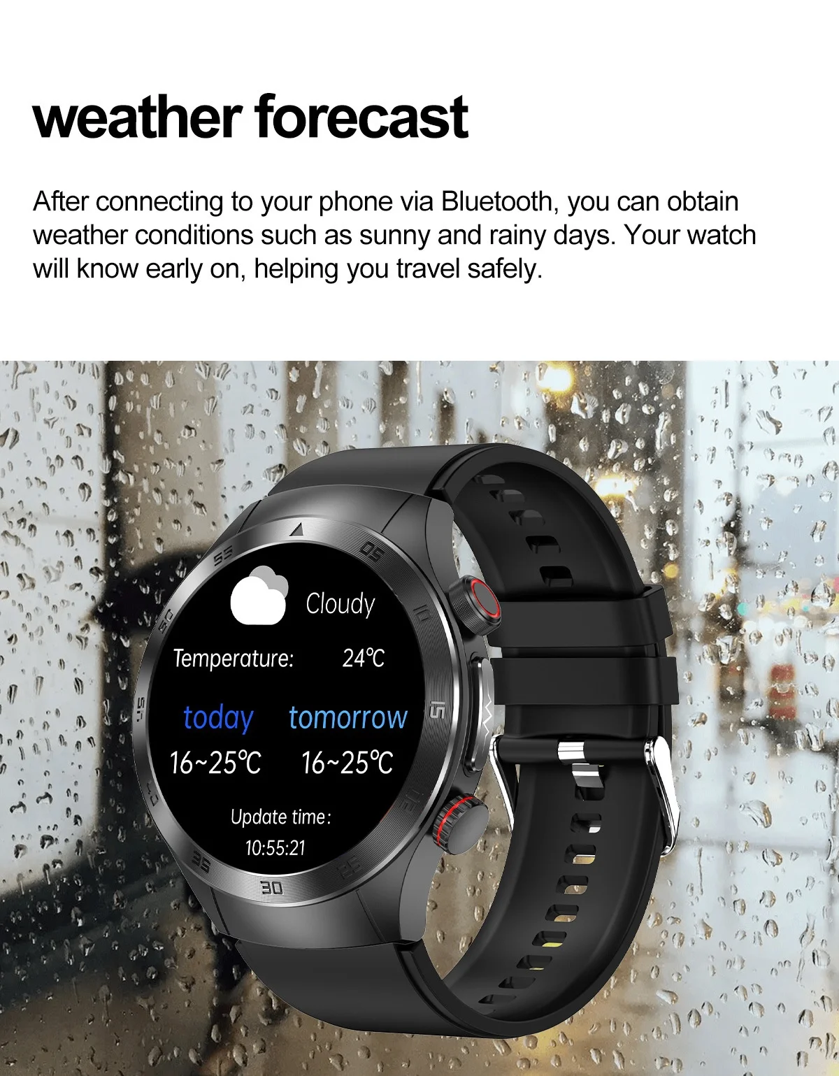 E800 Smart Watch with AMOLED Screen, ECG, Laser Therapy & Bluetooth Calling