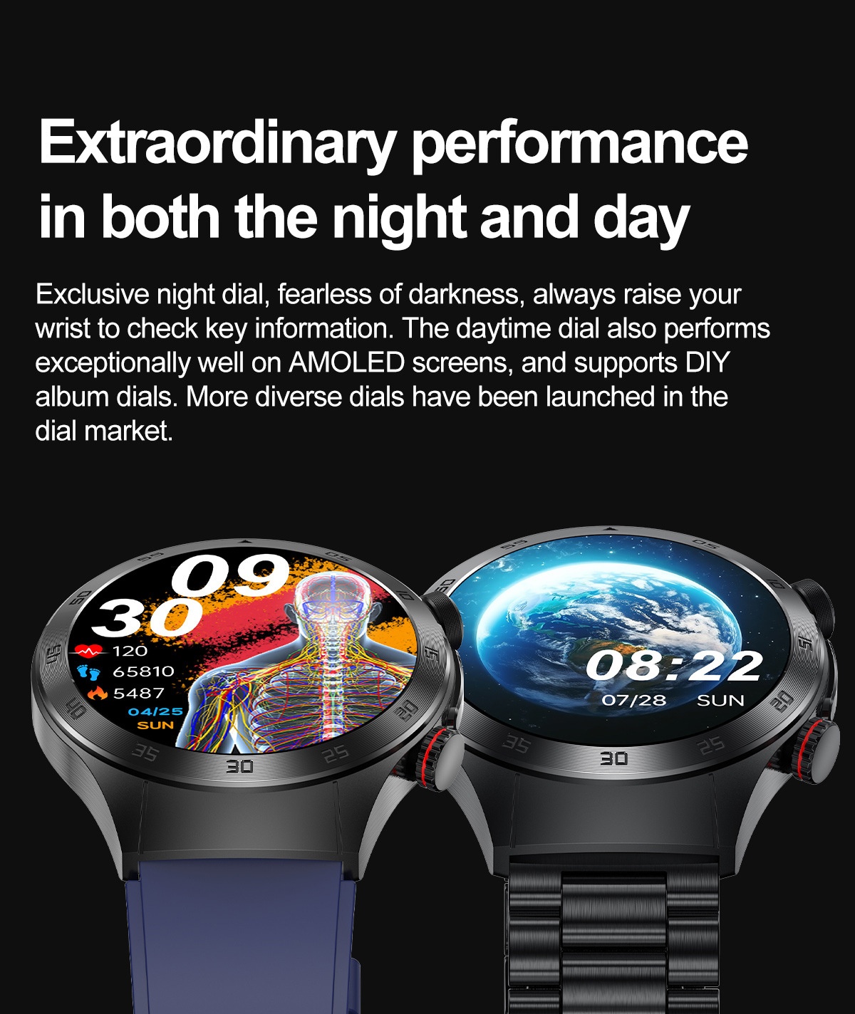 E800 Smart Watch with AMOLED Screen, ECG, Laser Therapy & Bluetooth Calling