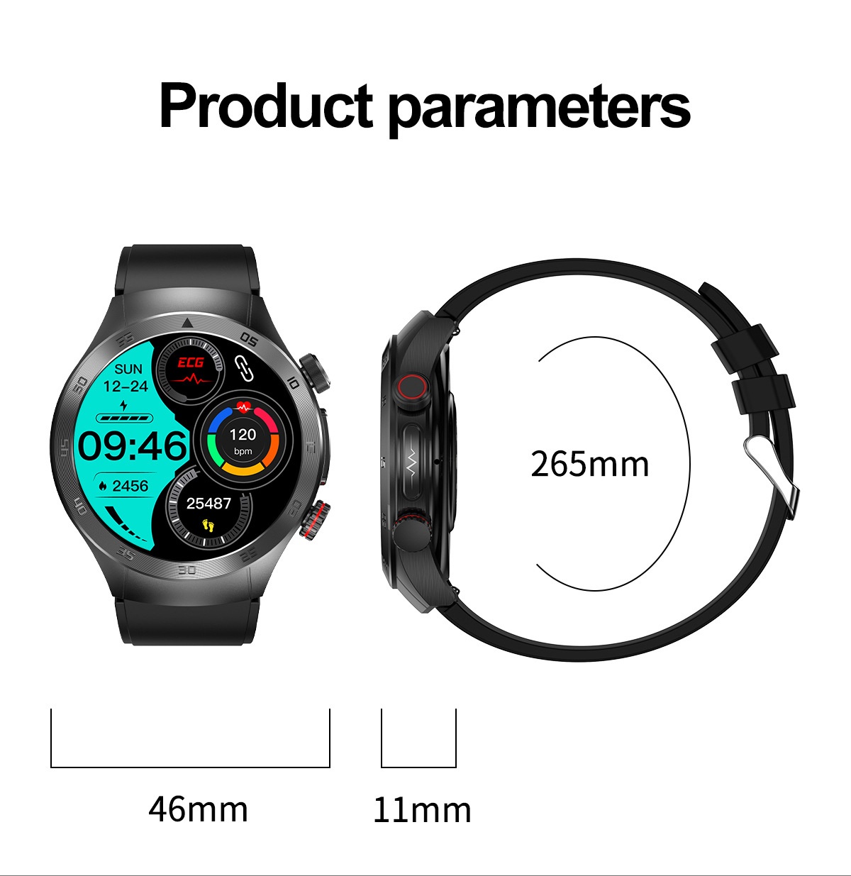 E800 Smart Watch with AMOLED Screen, ECG, Laser Therapy & Bluetooth Calling