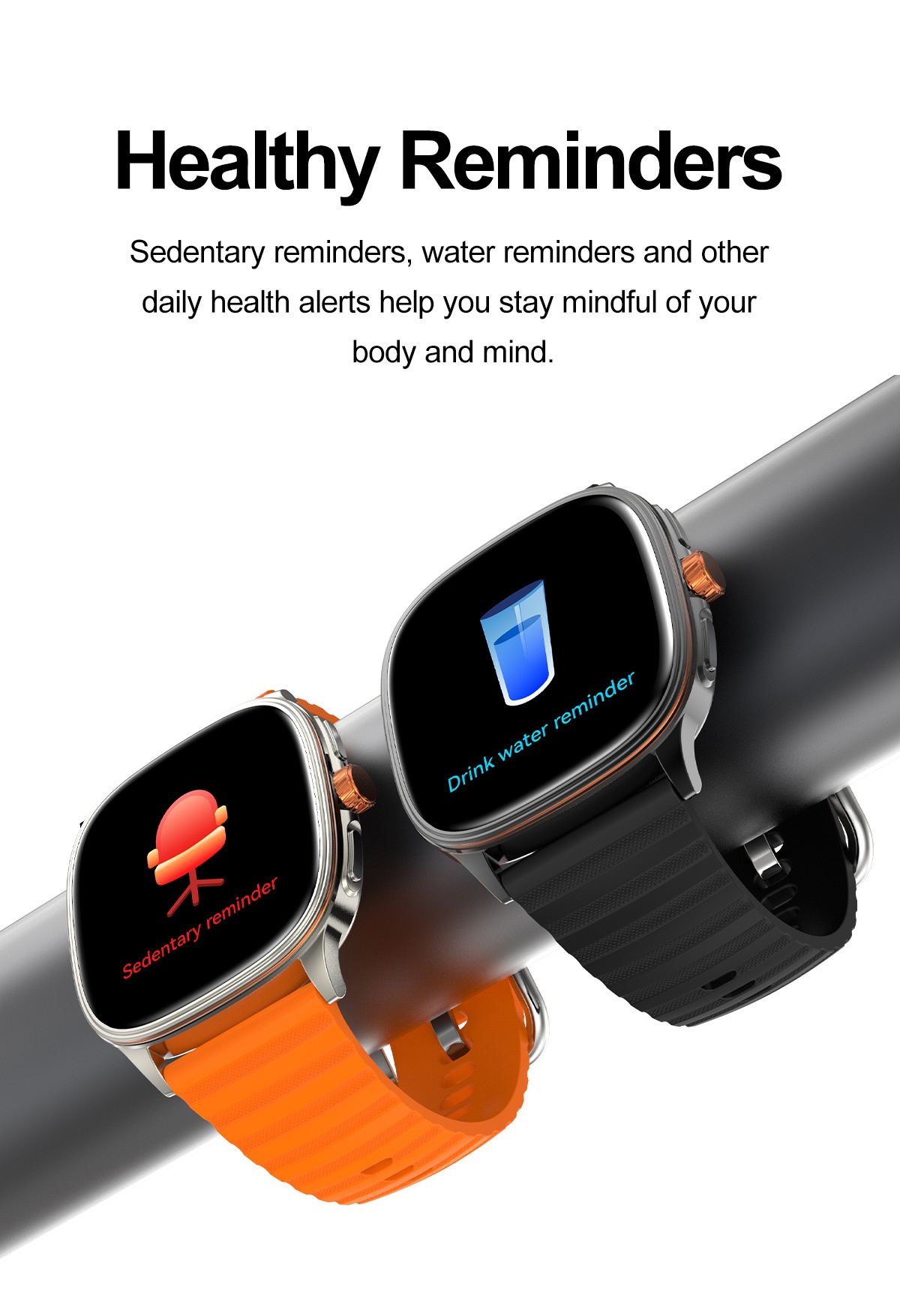 HK73 Smart Watch with Square AMOLED Display & Bluetooth Calling