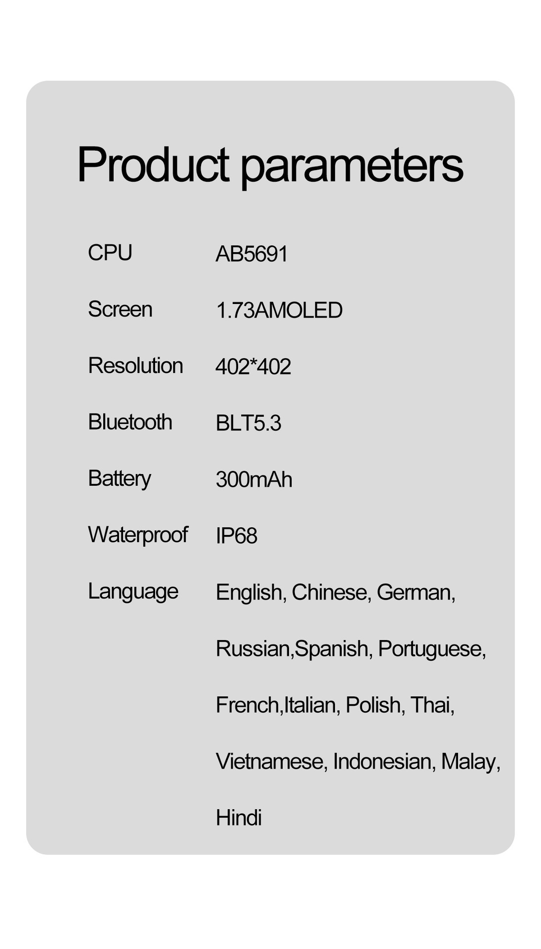 HK73 Smart Watch with Square AMOLED Display & Bluetooth Calling