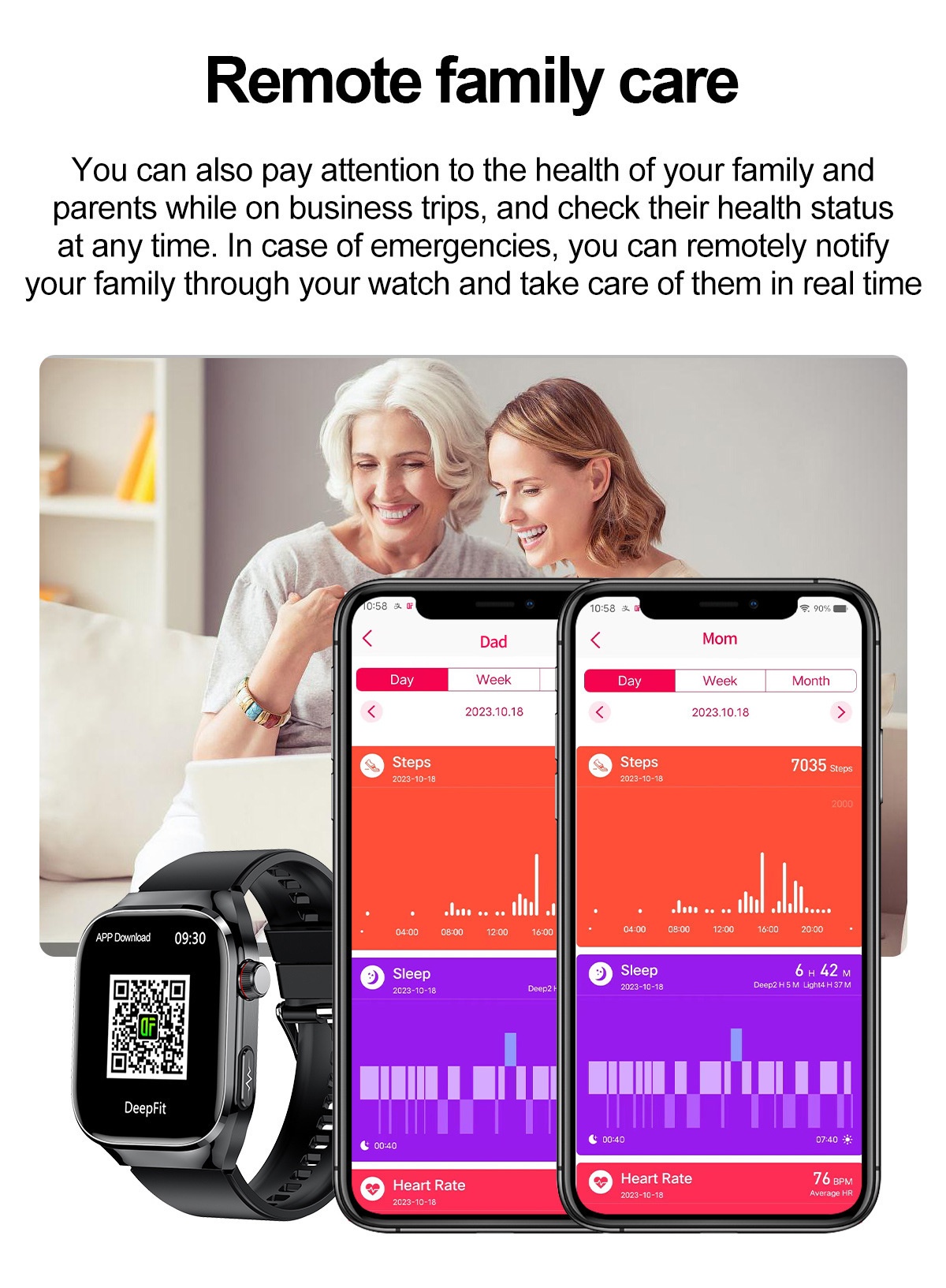 TK16 Smart Watch with Square AMOLED Display, ECG & Bluetooth Calling
