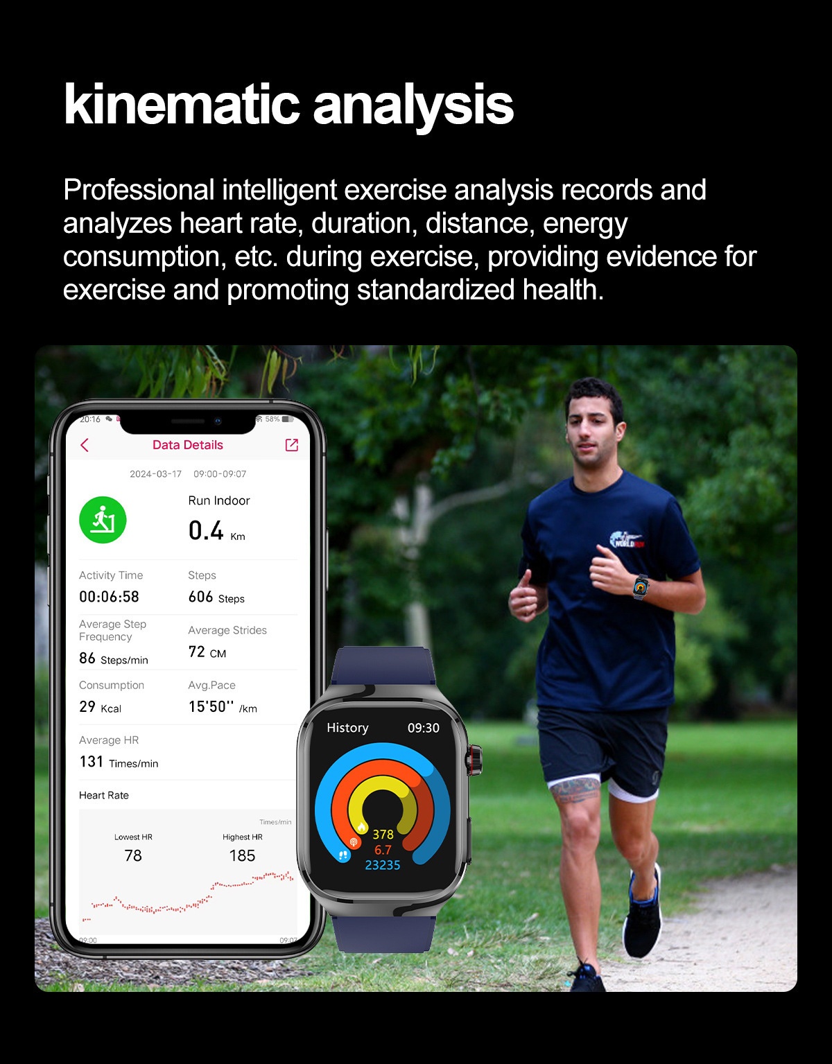 TK16 Smart Watch with Square AMOLED Display, ECG & Bluetooth Calling