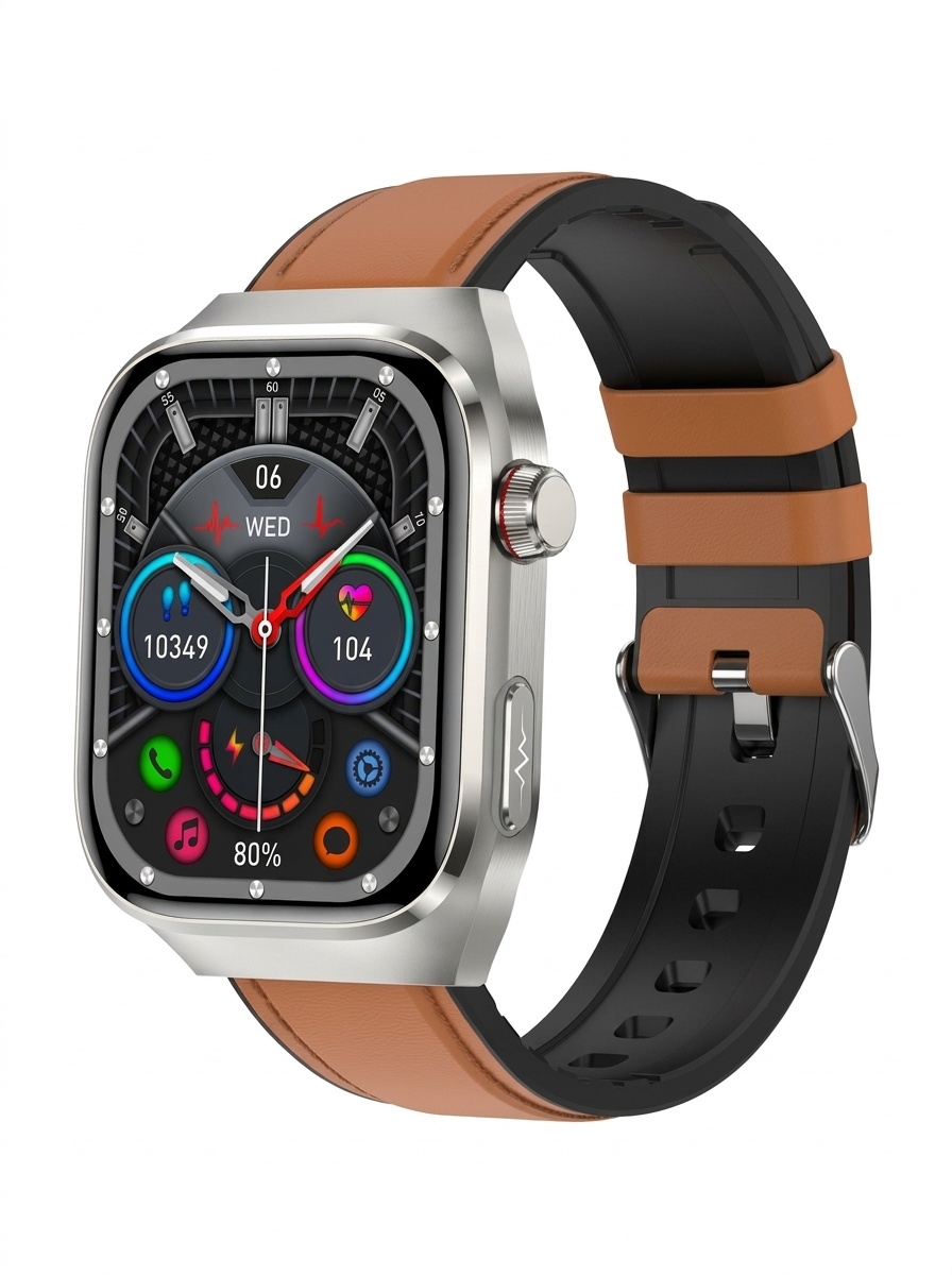 TK16 Smart Watch with Square AMOLED Display, ECG & Bluetooth Calling