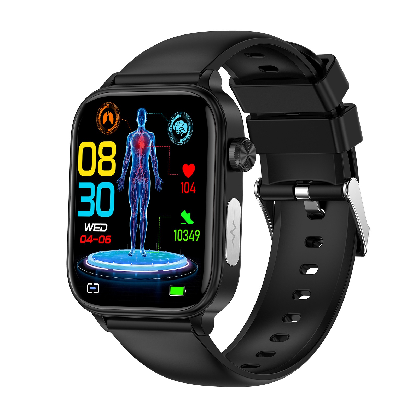 Smart Health Watch with Square IPS Screen, ECG & Bluetooth Calling
