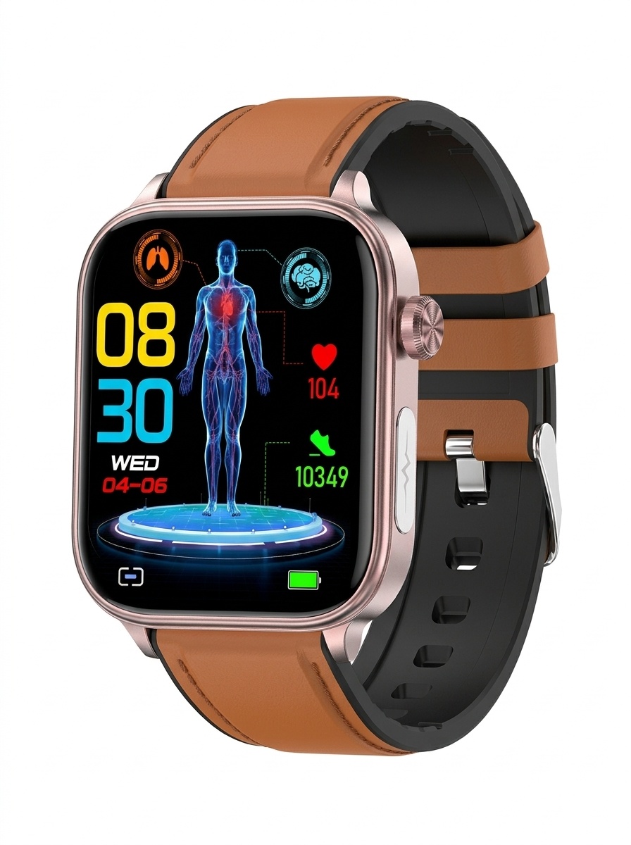 Smart Health Watch with Square IPS Screen, ECG & Bluetooth Calling