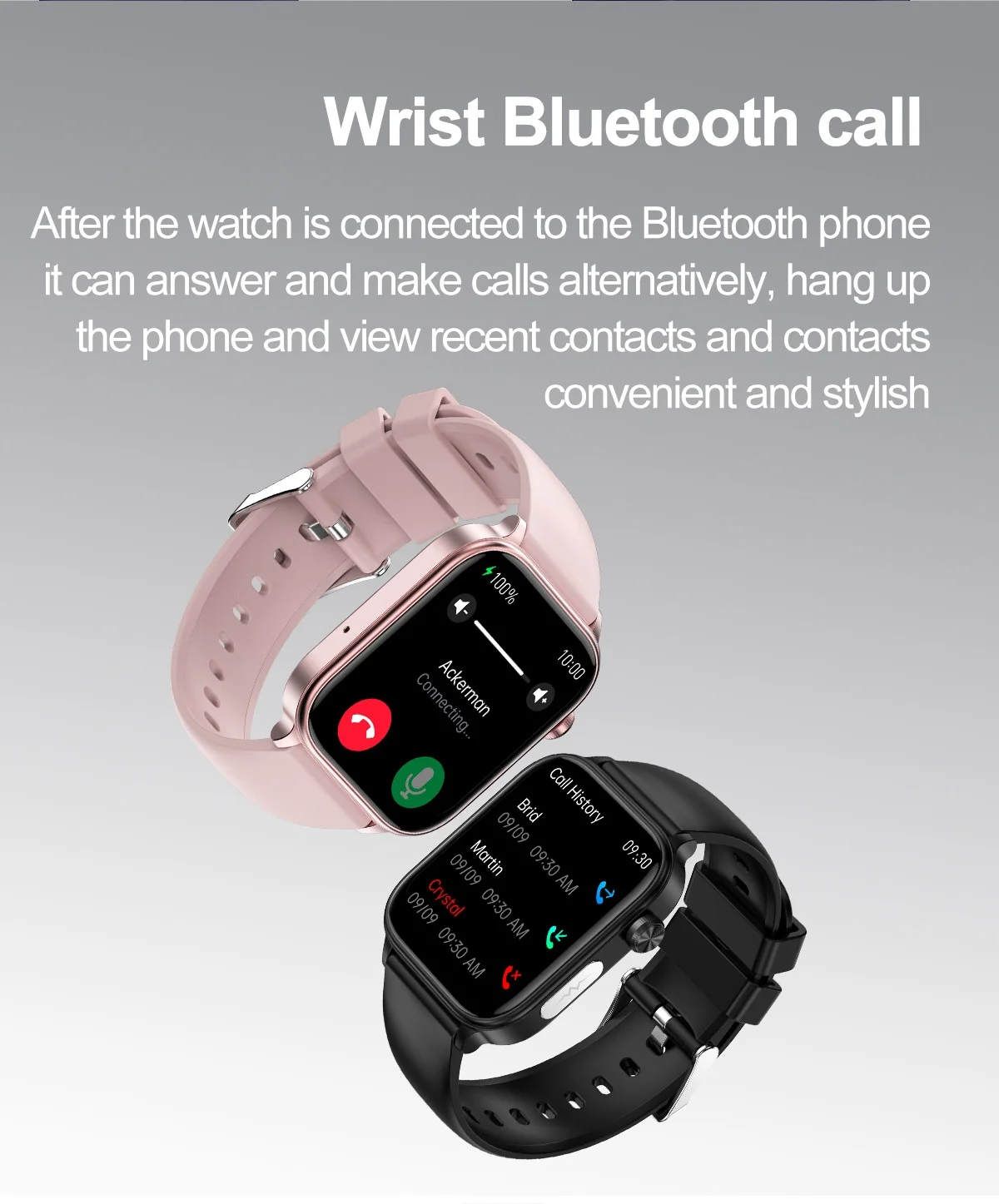 Smart Health Watch with Square IPS Screen, ECG & Bluetooth Calling