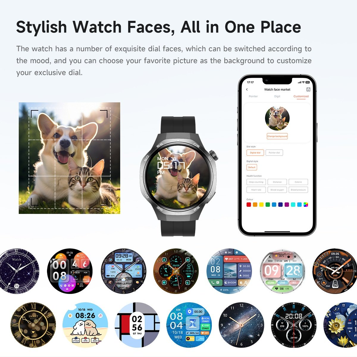 GT5 Pro Smart Watch with 1.53" Round HD Display & Bluetooth Calling