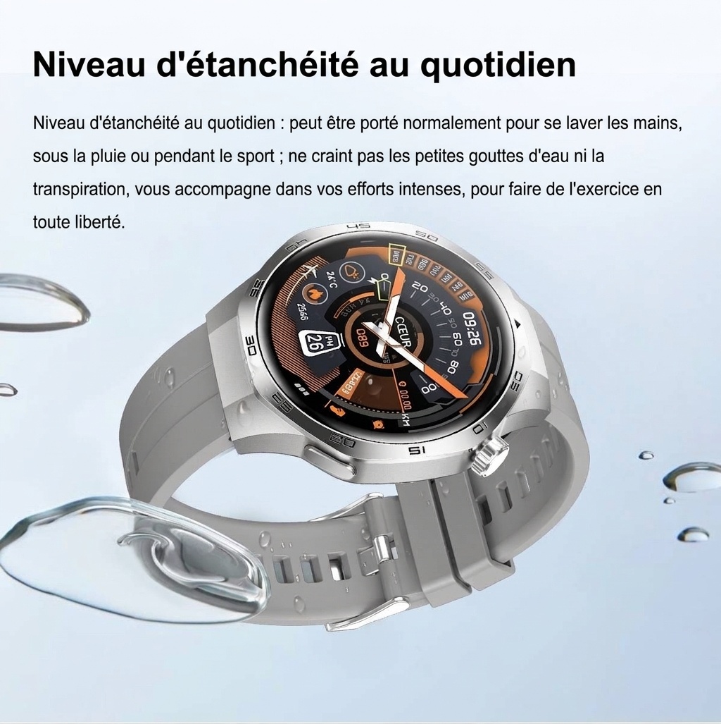 Montre connectée GT5 Pro avec écran rond HD de 1,53 pouce et appels Bluetooth