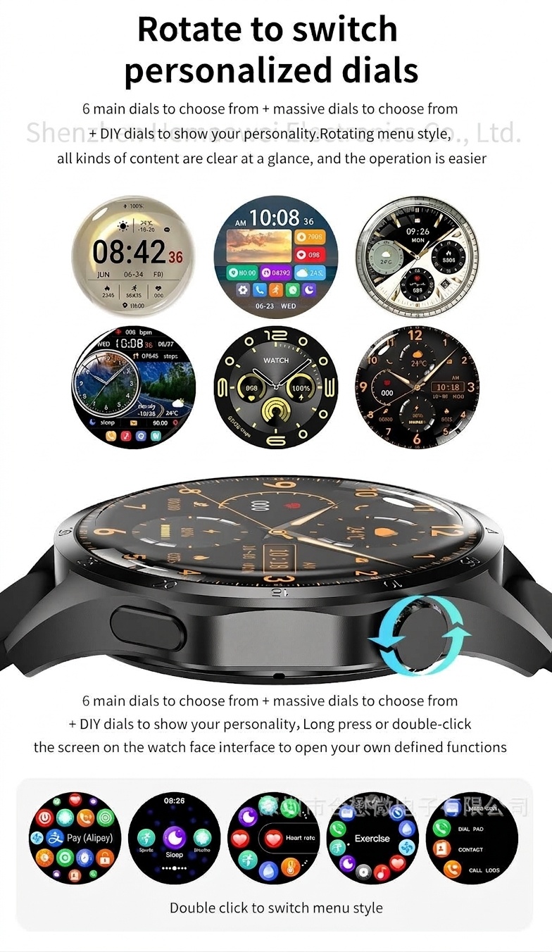 GT4 PRO+ Smartwatch mit AMOLED-Display, GPS, NFC und Bluetooth-Anruffunktion
