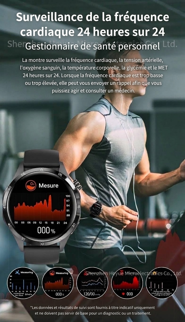 Montre connectée GT4 PRO+ avec écran AMOLED, GPS, NFC et appels Bluetooth