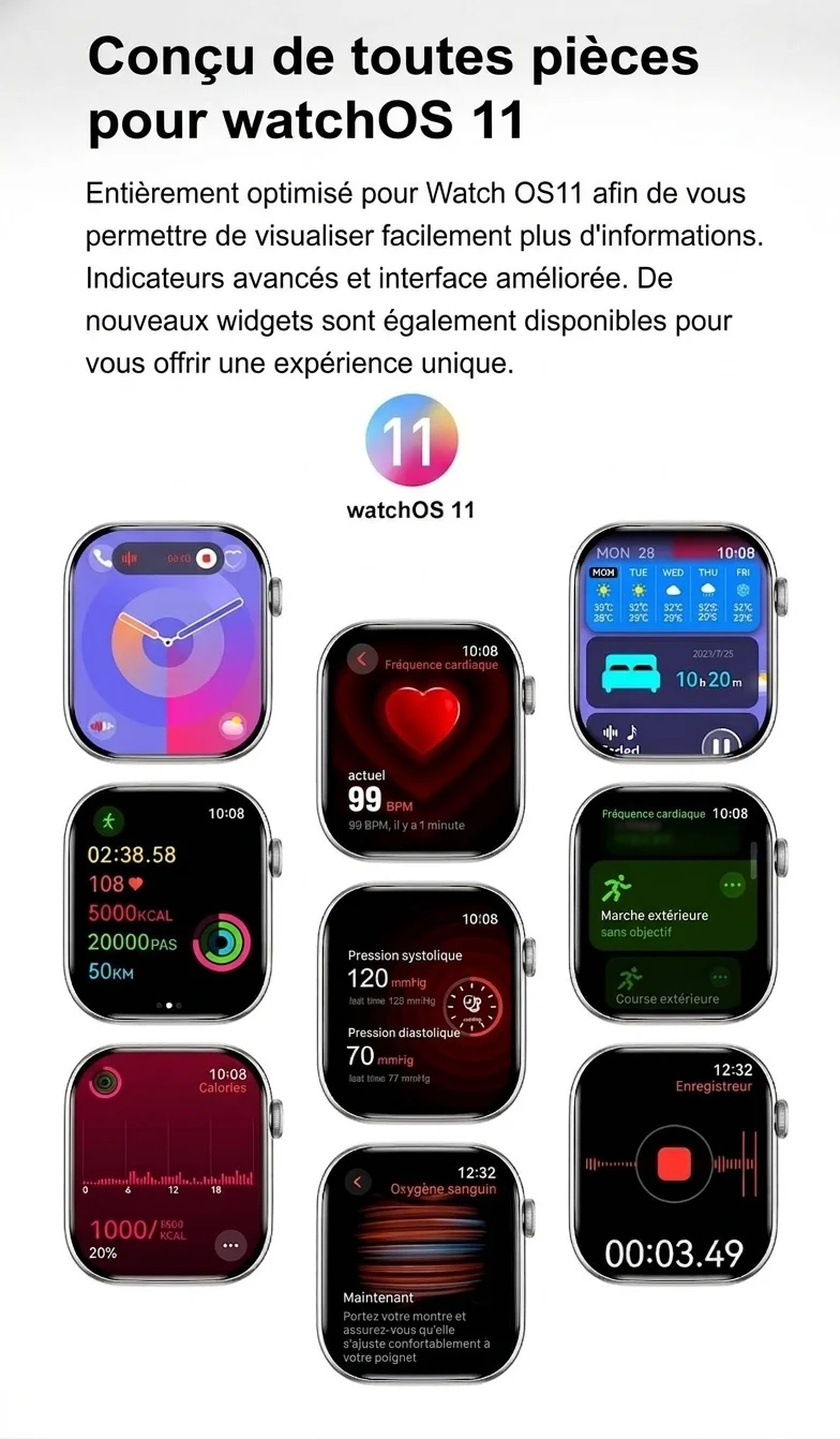 Montre connectée DT Watch 10 avec écran AMOLED de 1,96 pouce, 16 Go et appels Bluetooth