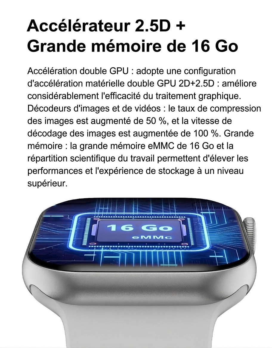 Montre connectée DT Watch 10 avec écran AMOLED de 1,96 pouce, 16 Go et appels Bluetooth