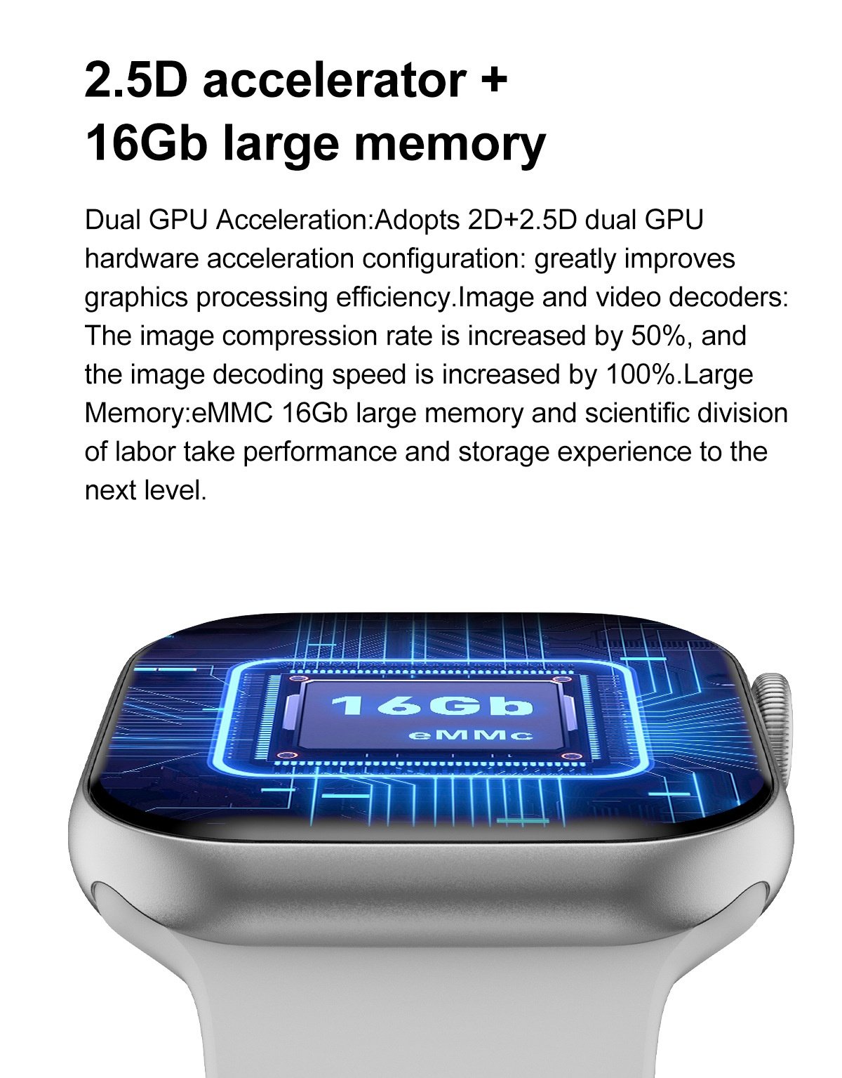 DT Watch 10 Smart Watch with 1.96" AMOLED Display, 16GB & Bluetooth Call