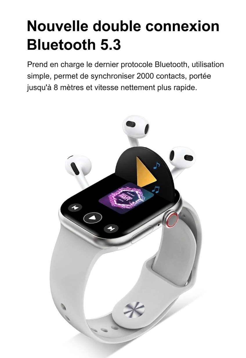 Montre connectée DT Watch 10 avec écran AMOLED de 1,96 pouce, 16 Go et appels Bluetooth