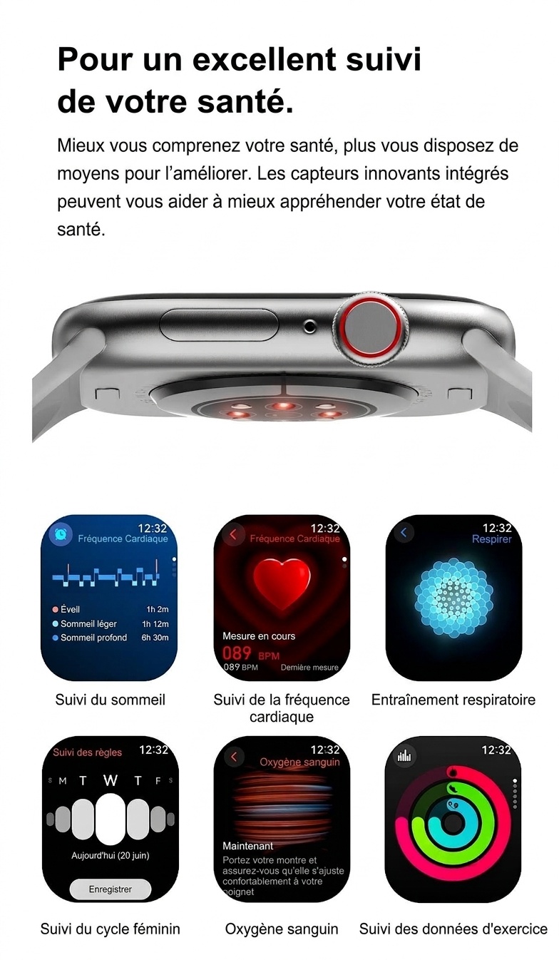 Montre connectée DT Watch 10 avec écran AMOLED de 1,96 pouce, 16 Go et appels Bluetooth