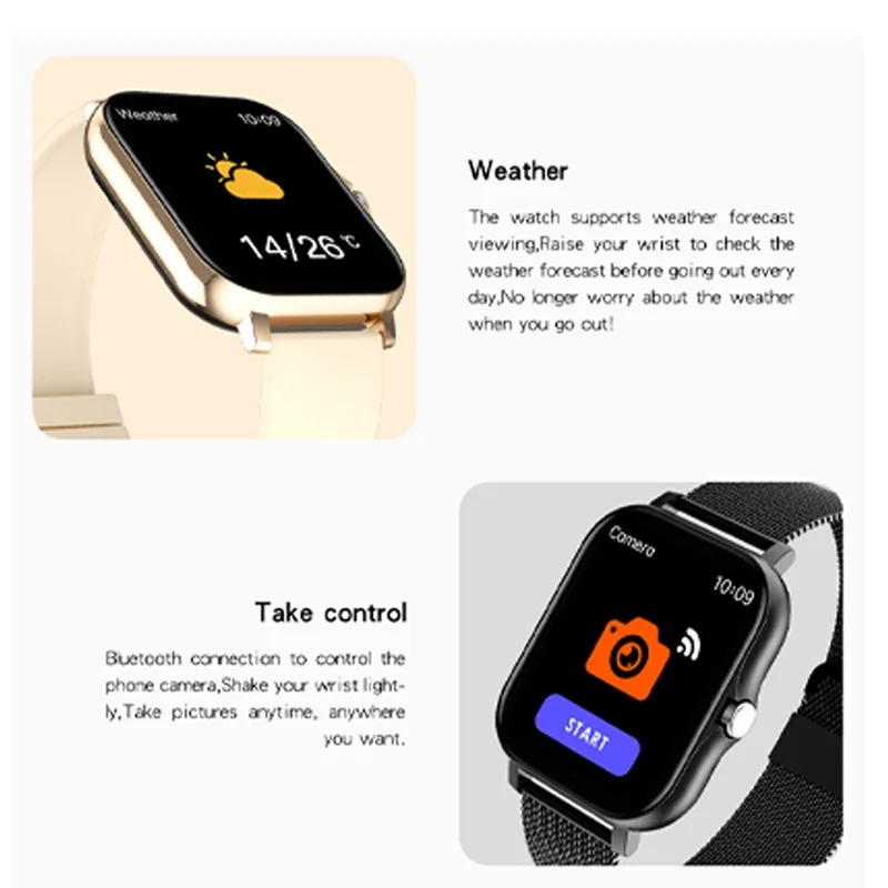 Smart Watch with Square HD Display, Bluetooth Calling & Fitness Tracker