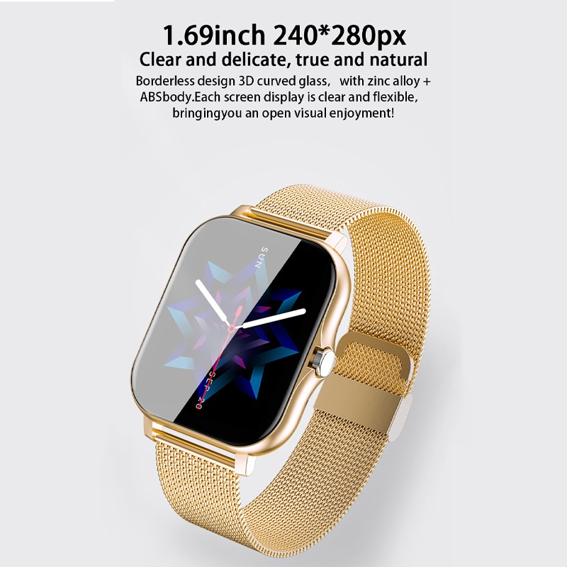 Smart Watch with Square HD Display, Bluetooth Calling & Fitness Tracker