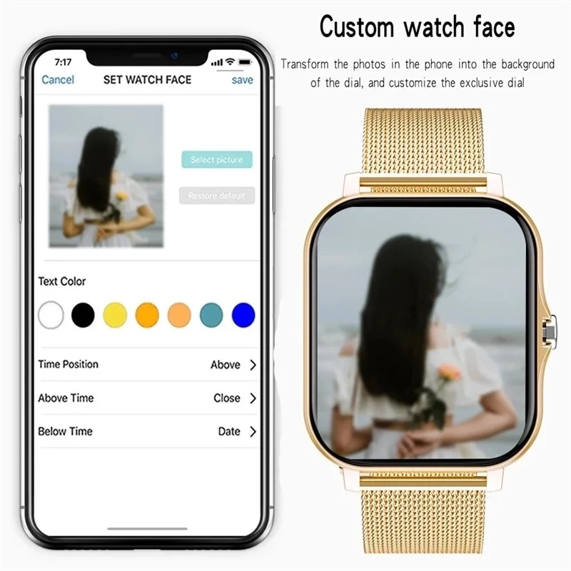 Smart Watch with Square HD Display, Bluetooth Calling & Fitness Tracker