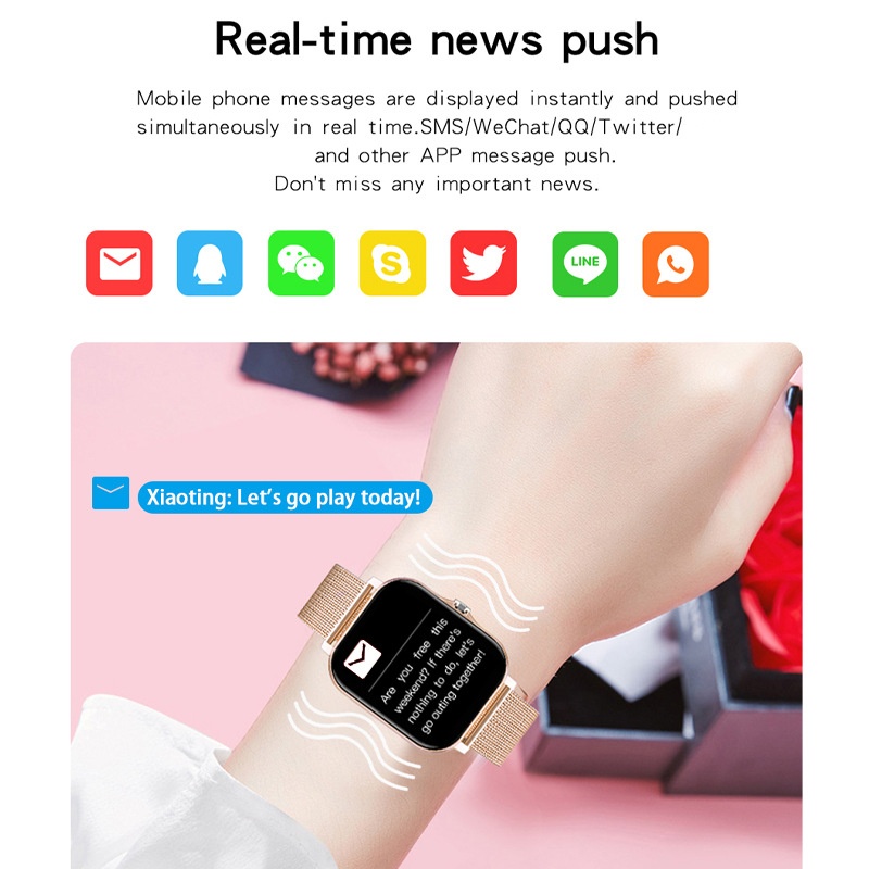 Smart Watch with Square HD Display, Bluetooth Calling & Fitness Tracker