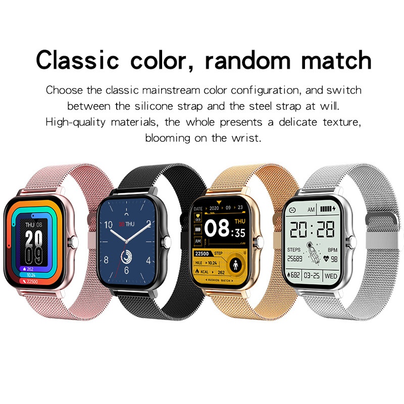 Smart Watch with Square HD Display, Bluetooth Calling & Fitness Tracker