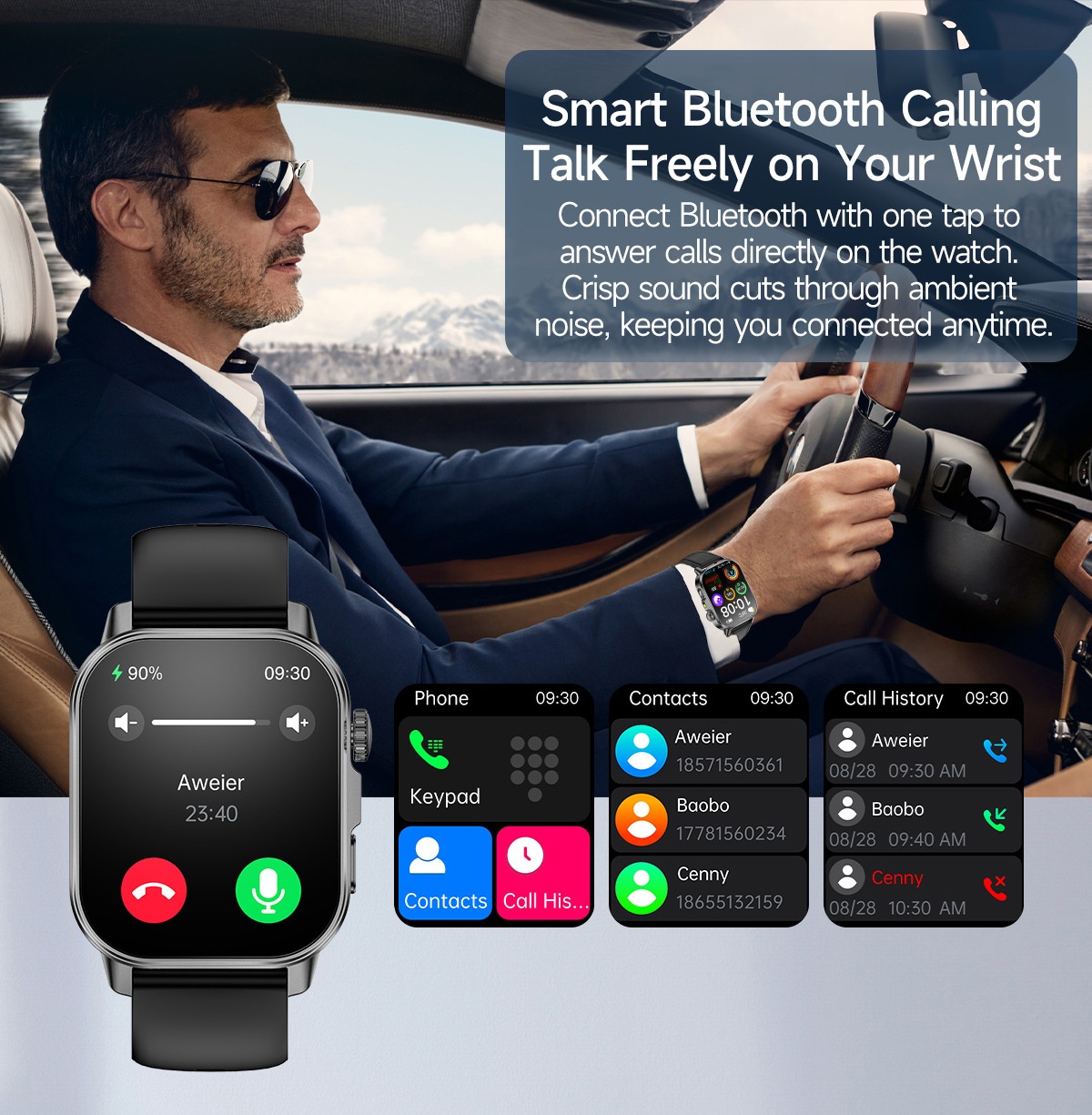 ET571 Health Smart Watch with Square Display, ECG & Bluetooth Calling