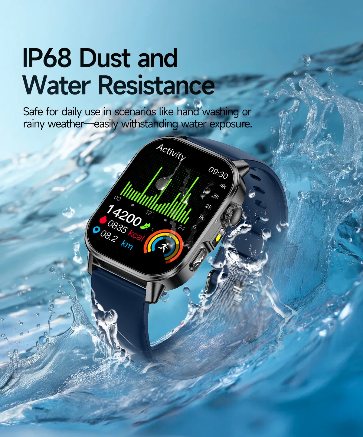 ET571 Health Smart Watch with Square Display, ECG & Bluetooth Calling