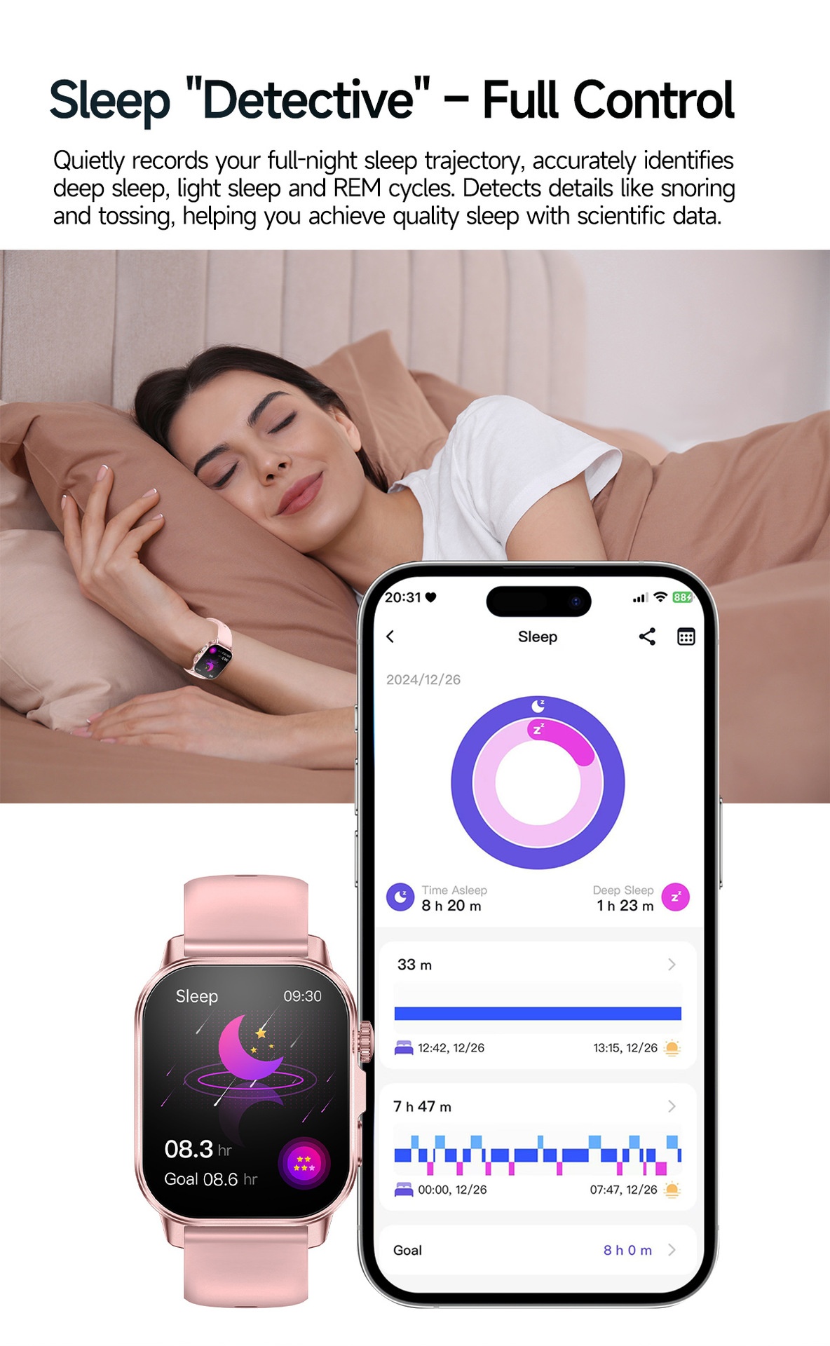 ET571 Health Smart Watch with Square Display, ECG & Bluetooth Calling