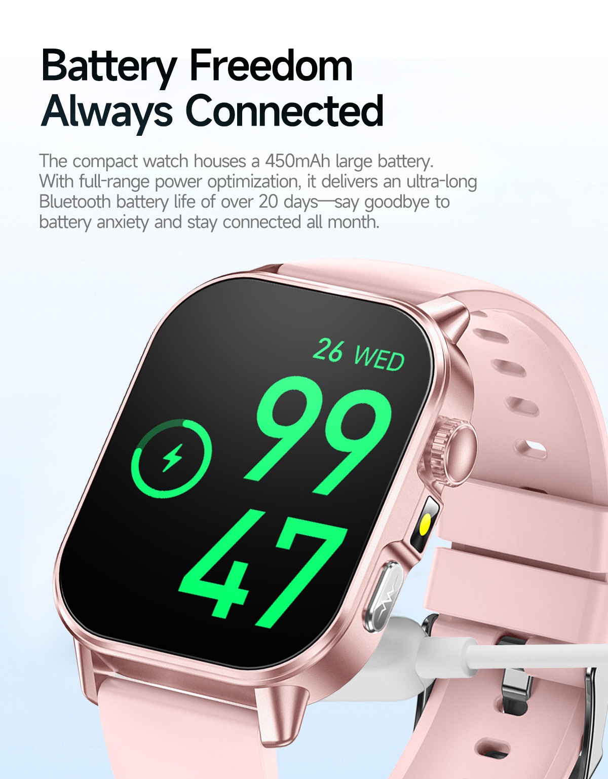 ET571 Health Smart Watch with Square Display, ECG & Bluetooth Calling
