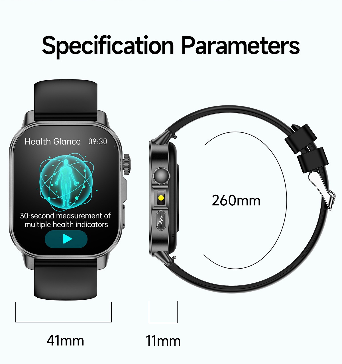 ET571 Health Smart Watch with Square Display, ECG & Bluetooth Calling