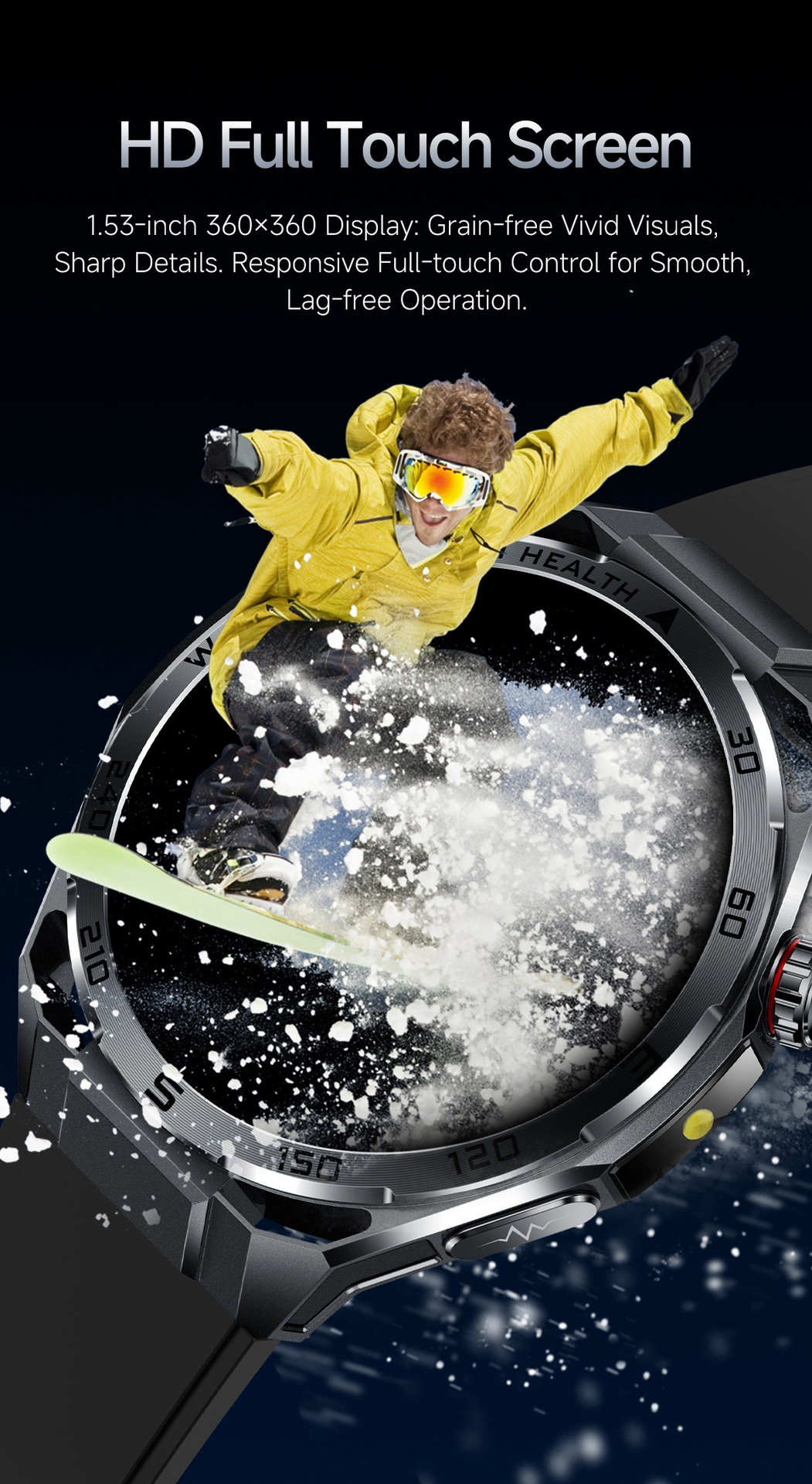AI ECG Sports Smart Watch with Round Metal Case & Bluetooth Calling