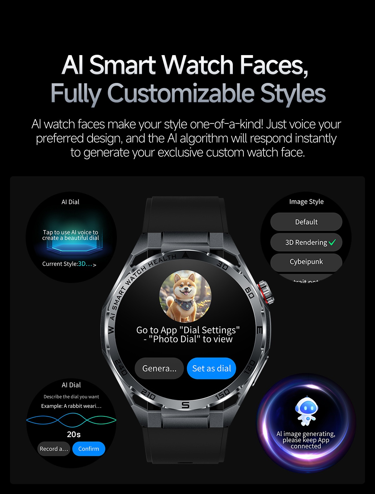 AI ECG Sports Smart Watch with Round Metal Case & Bluetooth Calling