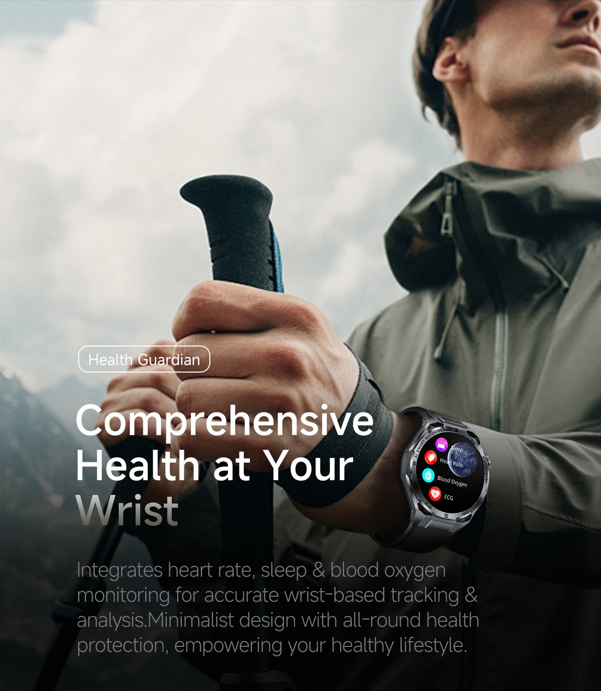 AI ECG Sports Smart Watch with Round Metal Case & Bluetooth Calling